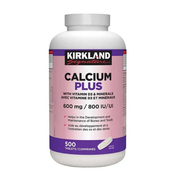 Kirkland Signature - Calcium & Vitamin D3 & Minerals 600mg 800IU 500 Tablets