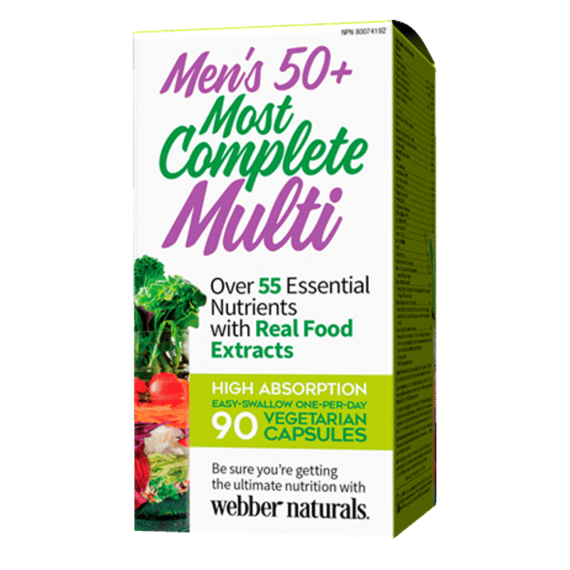 Webber Naturals-Men's 50+ All-in-One Vitamin 90 Vegetarian Capsules