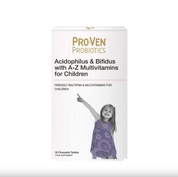 ProVen - 兒童益生菌 ＋ A-Z多種維他命 天然⿊加侖⼦味咀嚼⽚ 30片