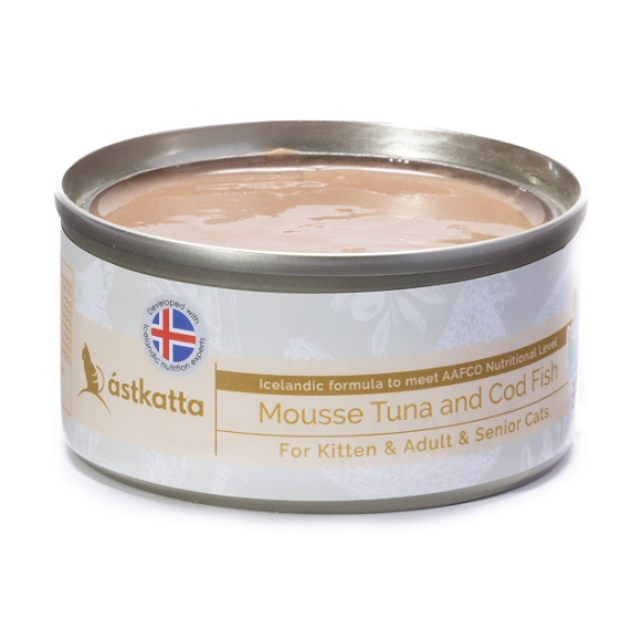 Astkatta - Cod and Tuna Mousse Staple Food Can | Full Cat Formula 80g
