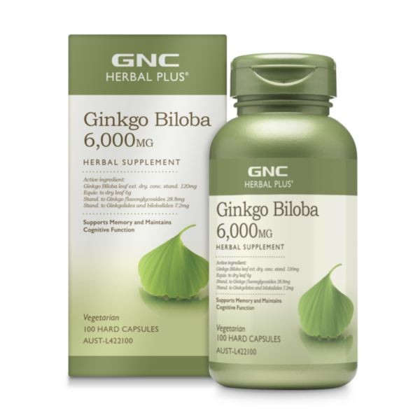 【澳洲TGA版】GNC - Herbal Plus® 銀杏精華膠囊 6,000毫克 100粒
