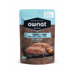 OWNAT - Wetline Pure Natural Grain-Free Pastured Turkey Tuna Main Meal Pack | Weight Management Formula for Neutered Cats 85g