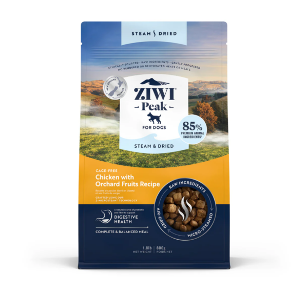 Ziwipeak - Micro Steamed Air Dry Dog Food | Free Range Chicken Fruit Recipe 800g / 1.5kg / 3.2kg