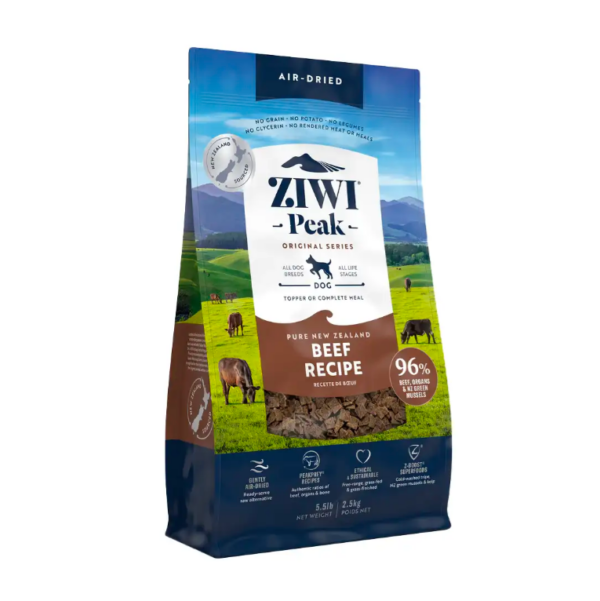 Ziwipeak – 风干狗粮 | 放养牛肉配方454克/ 1公斤/ 2.5公斤/ 4公斤