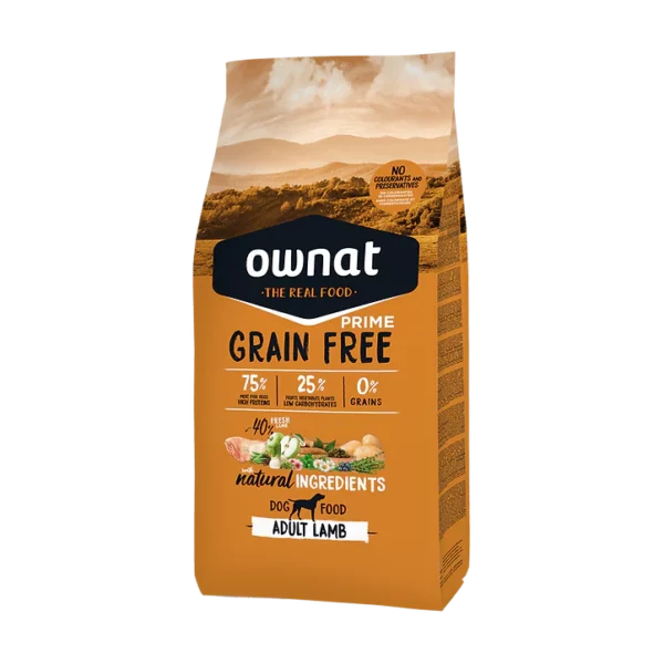 OWNAT - Pasture-fed lamb dog food (large pellets) | Hypoallergenic protein formula for all-age dogs 3/12kg