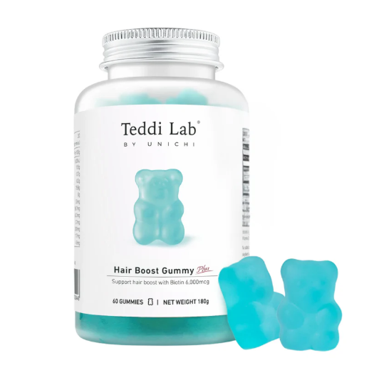 Unichi - Teddi Lab® Hair Growth Gummy Bears Upgraded Edition Sea Salt Green Grape Flavor 60 pcs