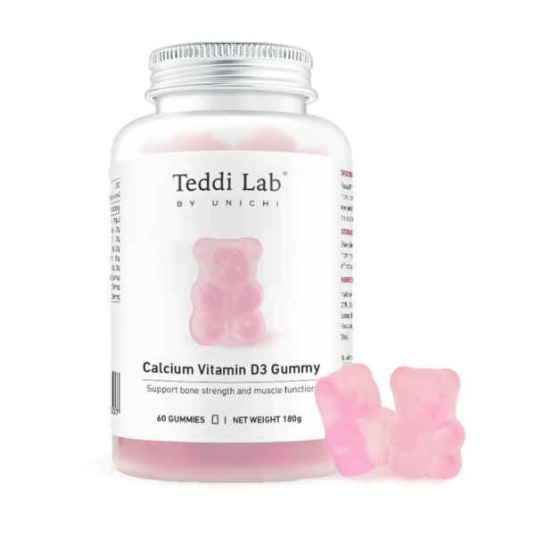 Unichi - Teddi Lab® 鈣+維他命D3小熊軟糖 草莓牛奶味 60粒
