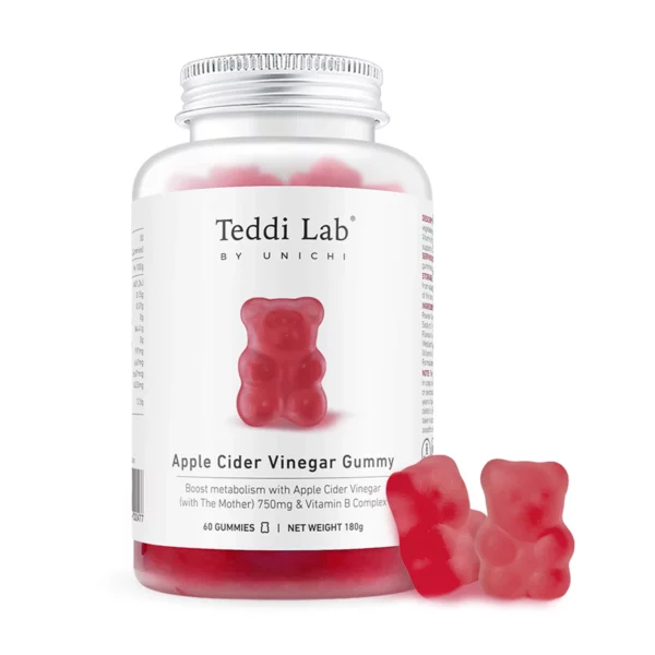Unichi - Teddi Lab® 蘋果醋小熊軟糖 蘋果檸檬味 60粒