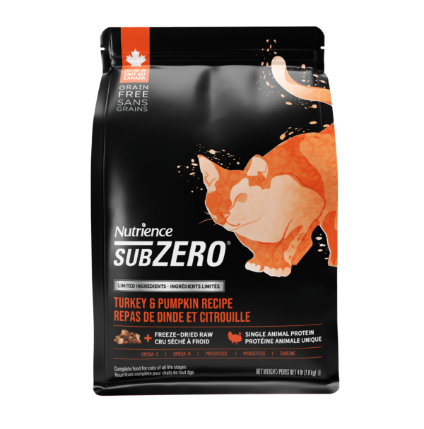 Nutrience SUBZERO – 單一動物蛋白無穀物火雞南瓜貓糧 | 全齡貓配方 1.8 / 4.5公斤