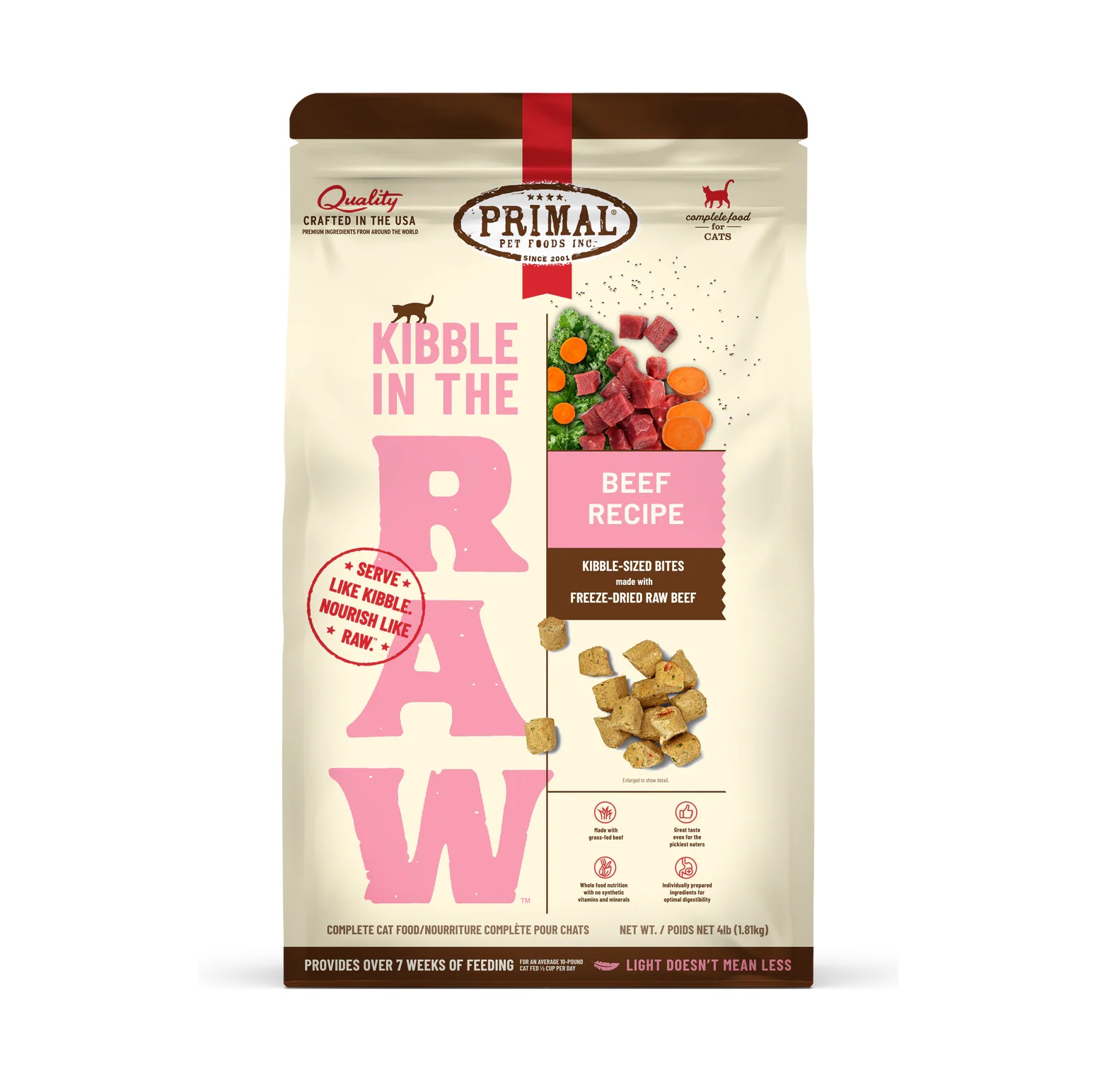 【限時優惠】Primal – Kibble in the Raw 凍乾生肉糧4磅 x 2包 - Image 3