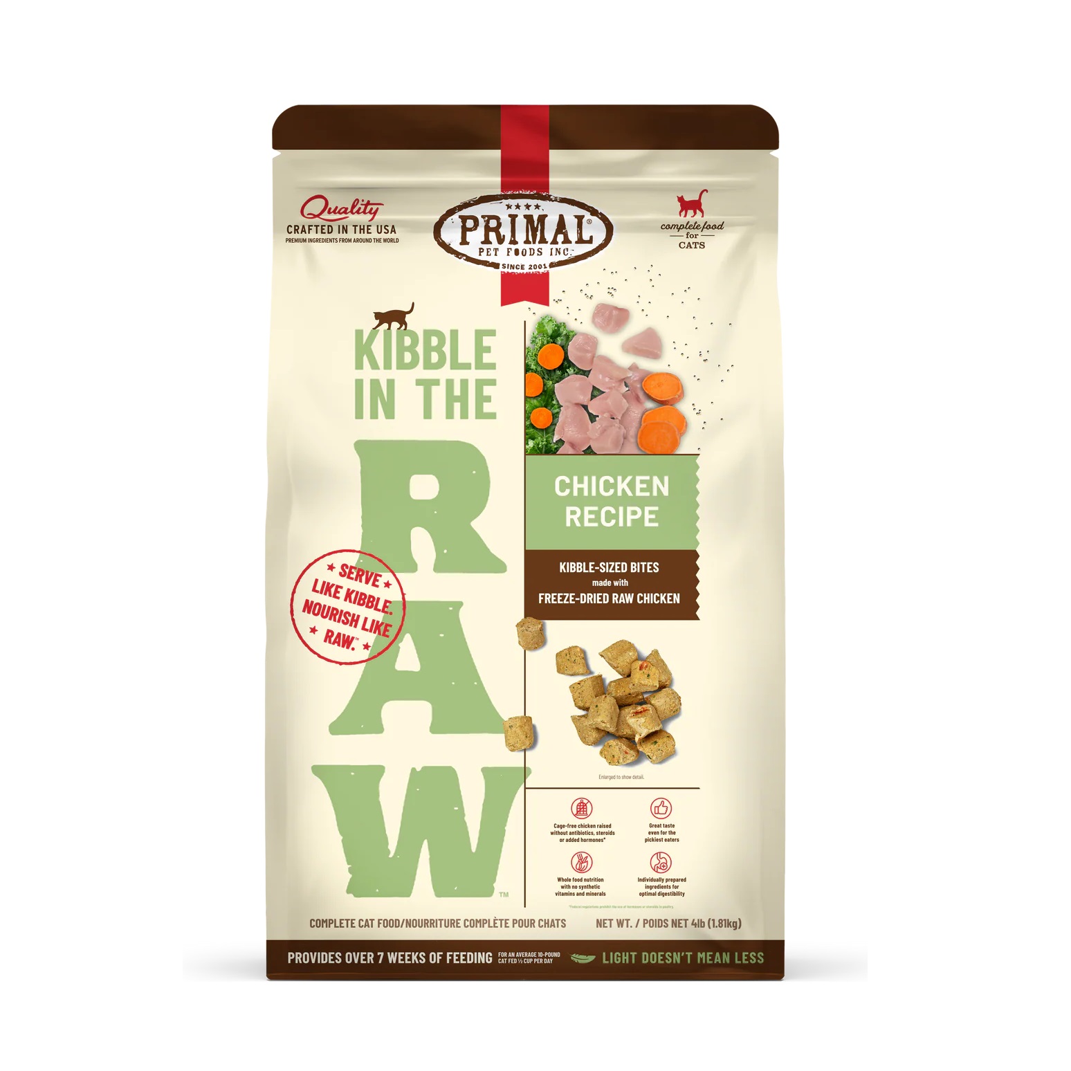 【限時優惠】Primal – Kibble in the Raw 凍乾生肉糧4磅 x 2包 - Image 5