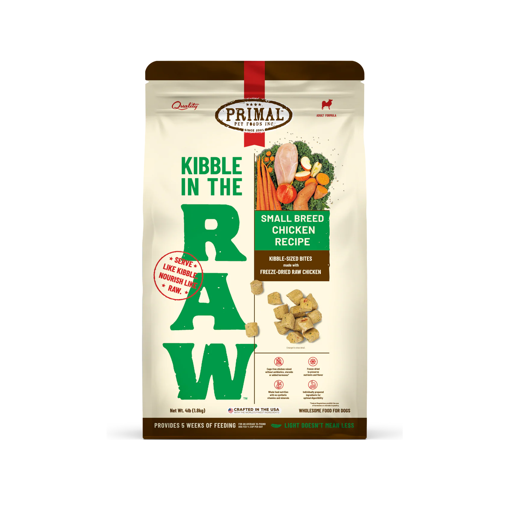 【限時優惠】Primal – Kibble in the Raw 凍乾生肉糧4磅 x 2包 - Image 2