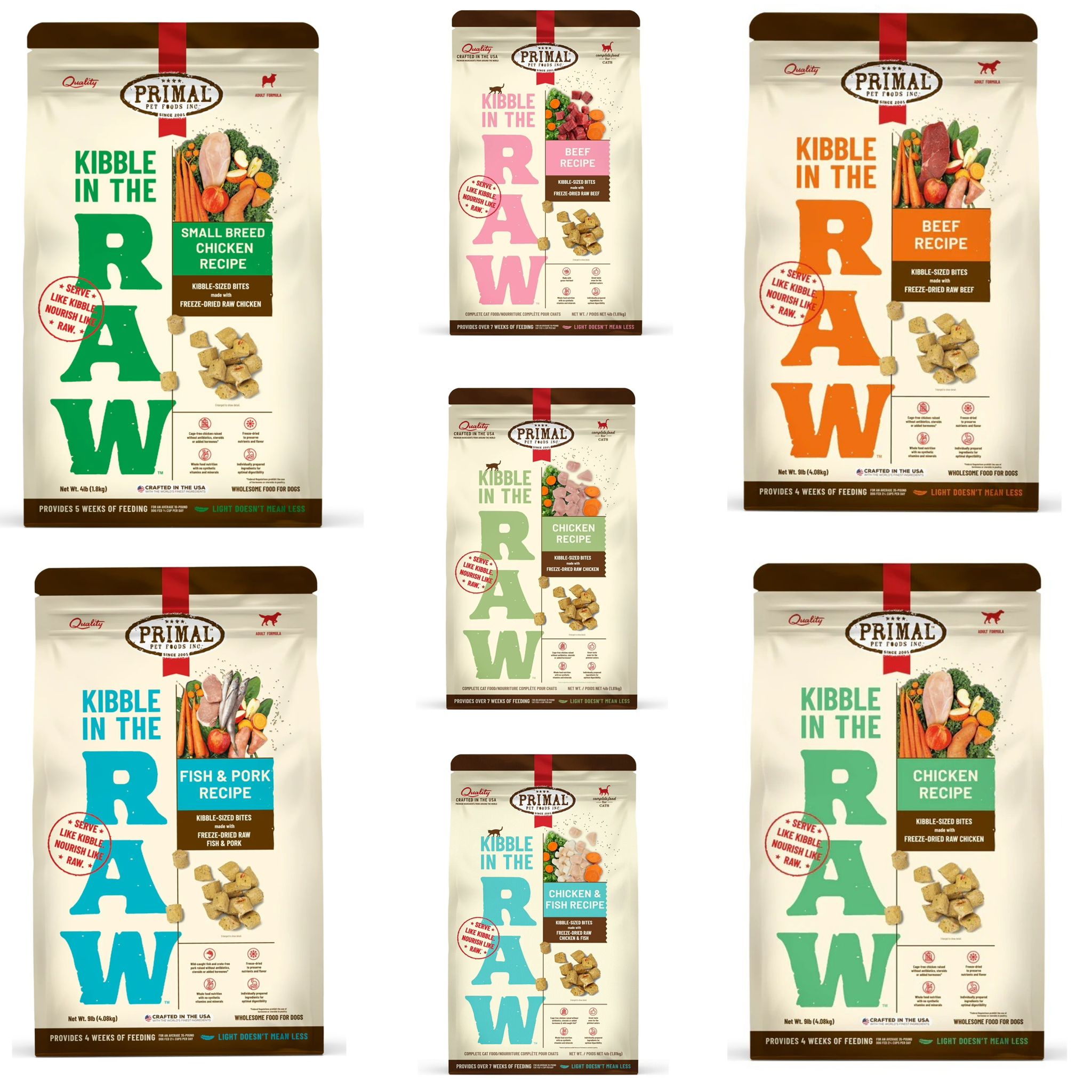 【限時優惠】Primal – Kibble in the Raw 凍乾生肉糧1.5磅 x 4包