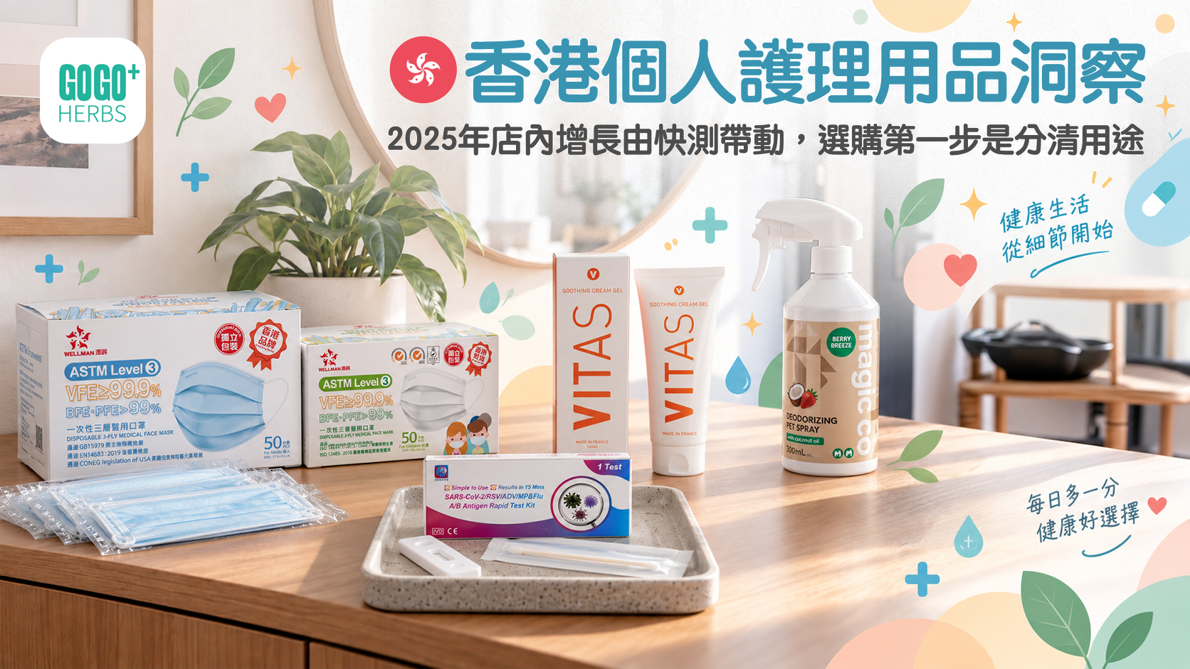 | 香港個人護理用品洞察報告封面：口罩、快測、外用用品與環境噴霧