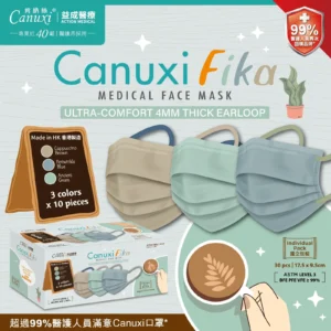 Canuxi - Fika 高透氣3色外科耳掛式口罩 ASTM Level 3 (30個獨立包裝)