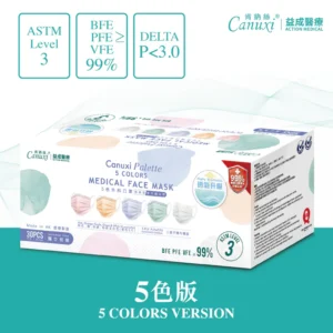 Canuxi - Palette 高透氣5色外科耳掛式口罩 ASTM Level 3 (30個獨立包裝)